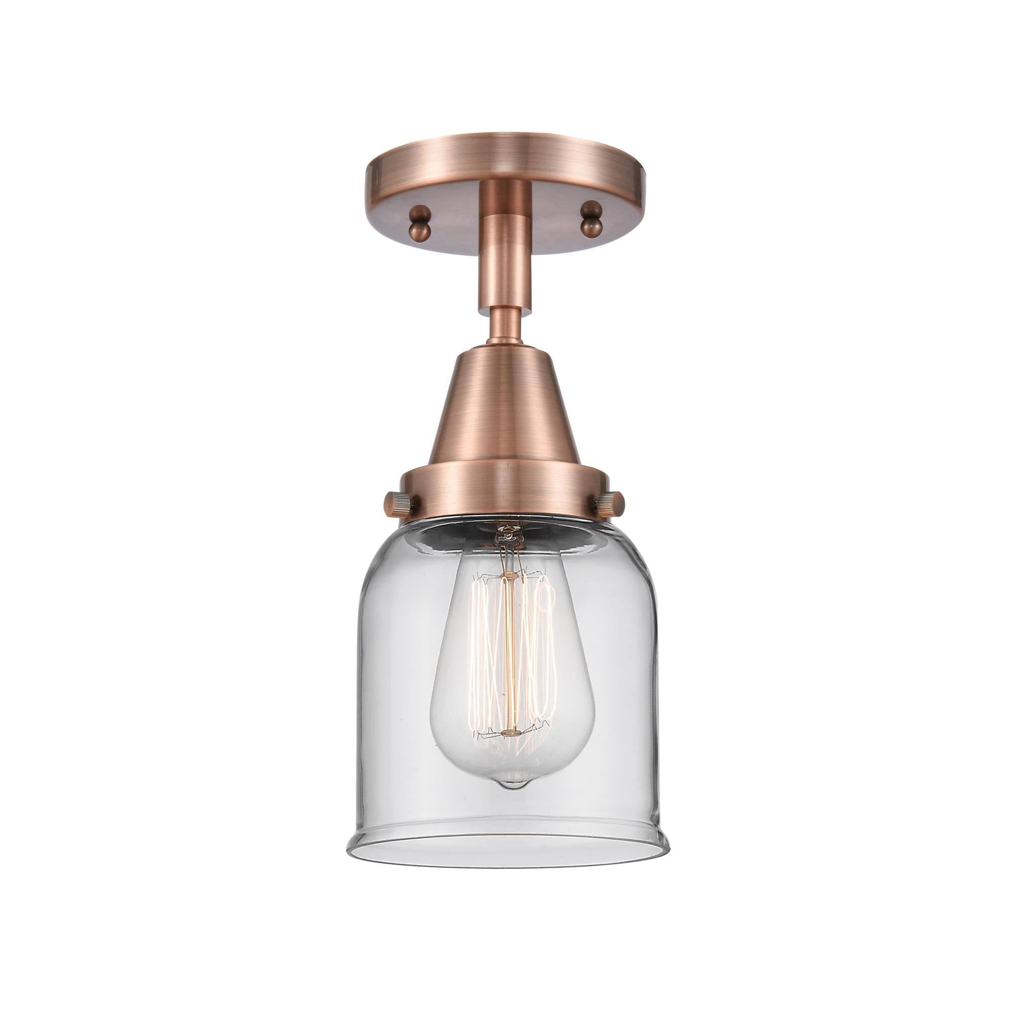 Antique Copper Small Bell Flush Mount Light H882