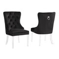Black Tufted Velvet Dining Chairs (Set of 2) S21304