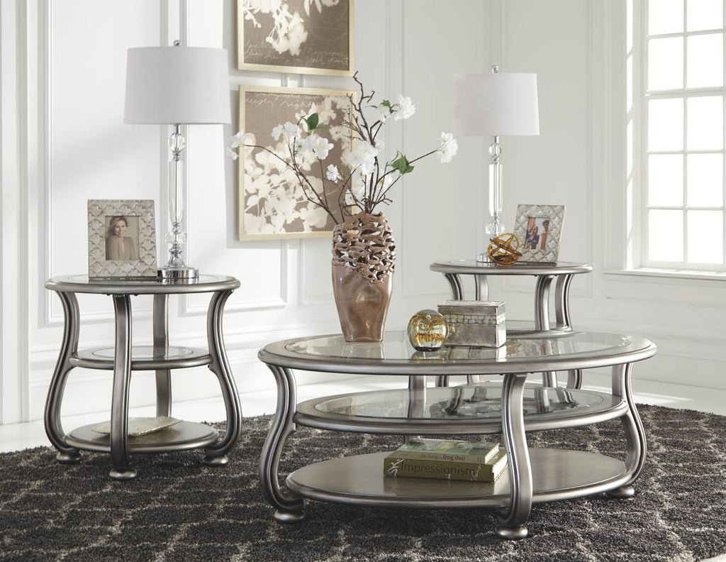 Silver Glass Accent Console Table R63244