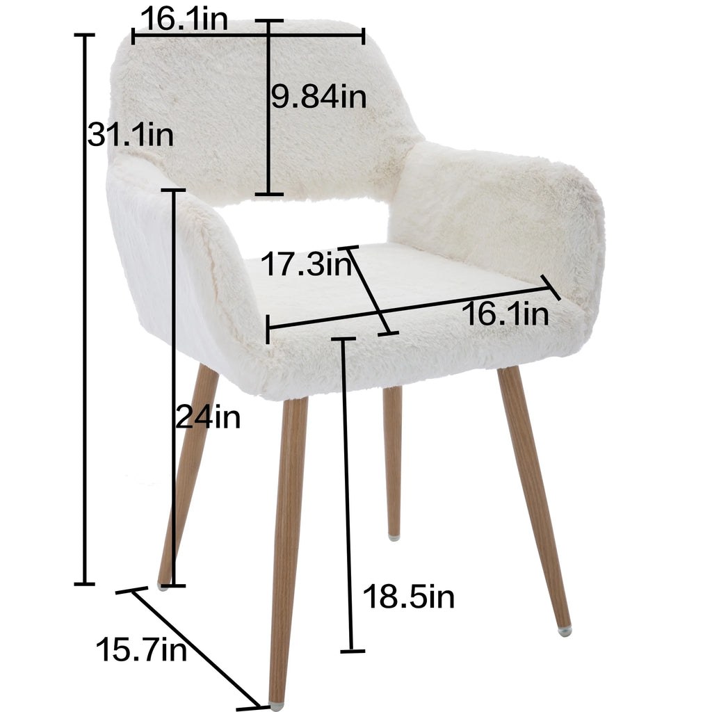 Faux Fur Dining Chairs with Solid Steel Leg Q791