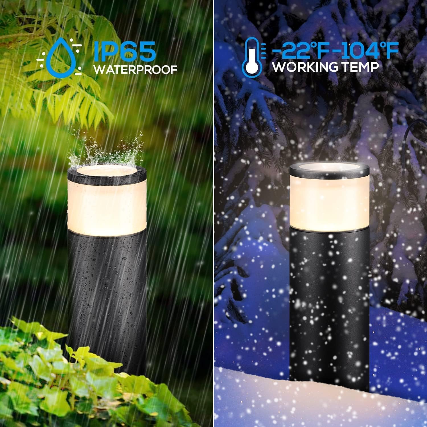 8-Pack Low Voltage LED Landscape Pathway Lights, Die-cast Aluminum, 3000K Warm White L57789