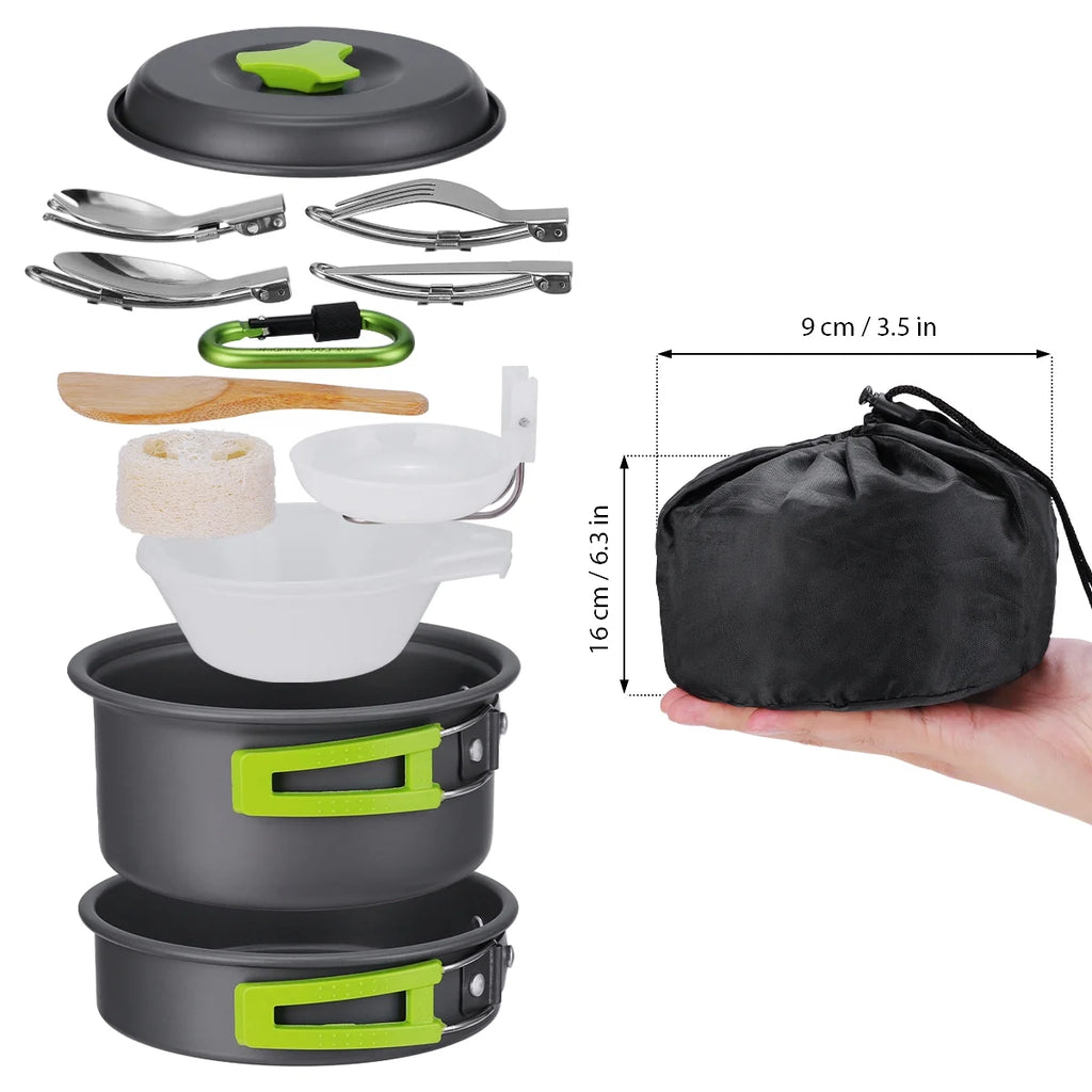 15 Pcs Non Stick Camping Cookware Set O55967