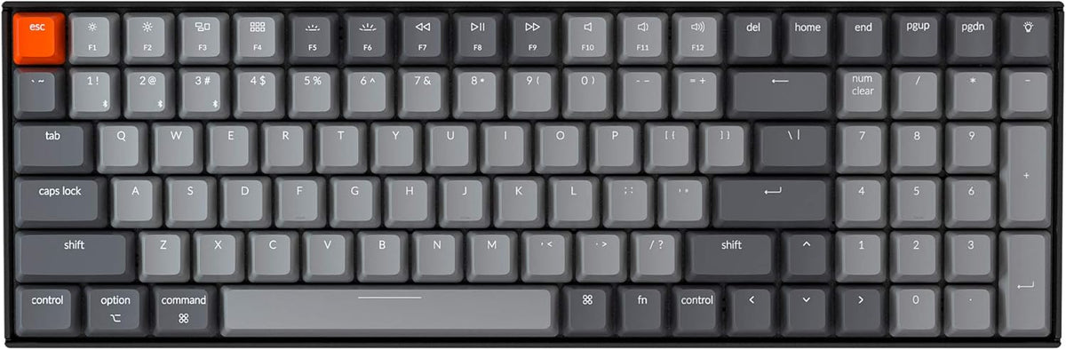 96% Layout 100 Keys Wireless Bluetooth 5.1 Wired USB Mechanical Keyboard with Gateron G Pro Red Switch White LED Backlight O526290