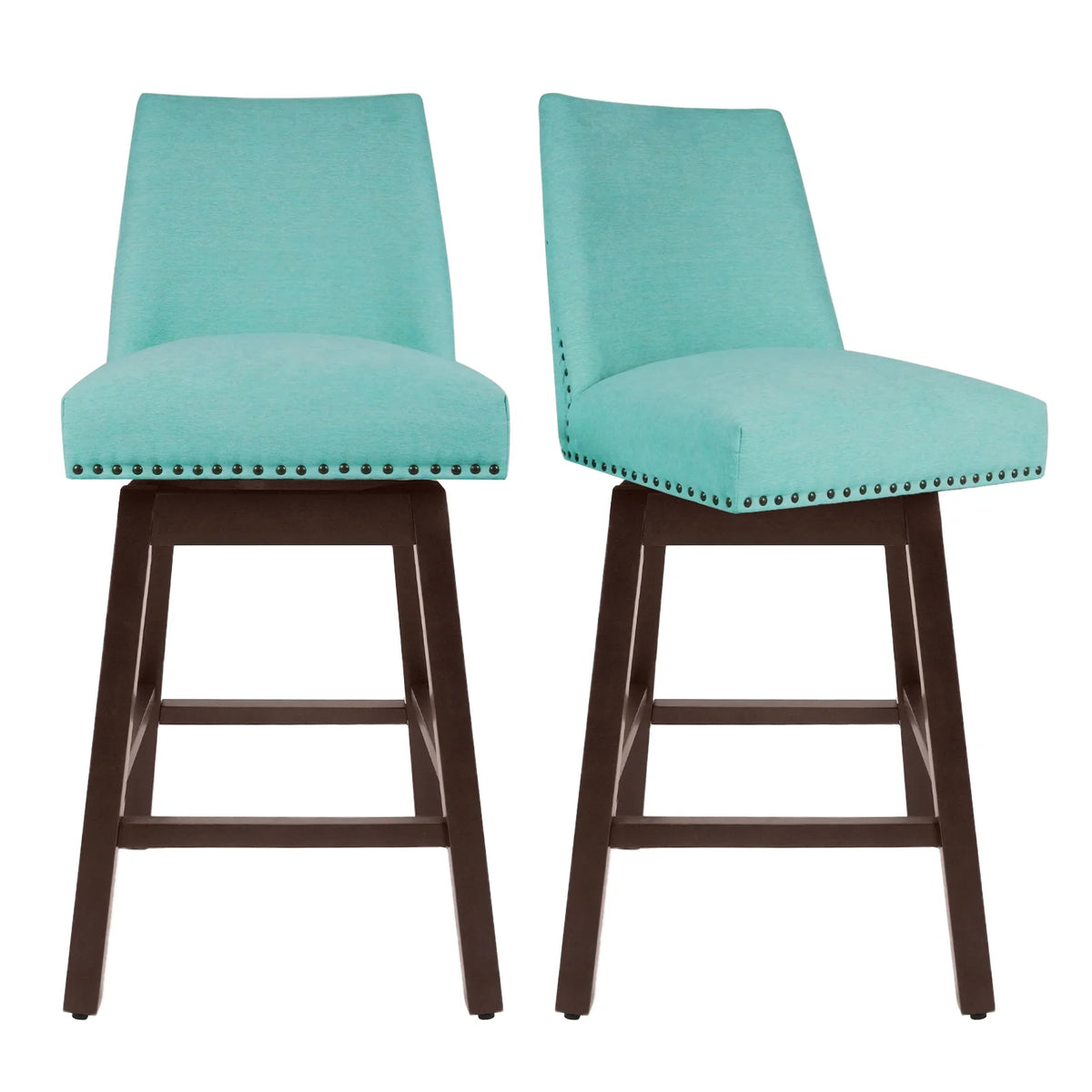 Tiffany Swivel Upholstered Bar Stools Set of 2 S5127
