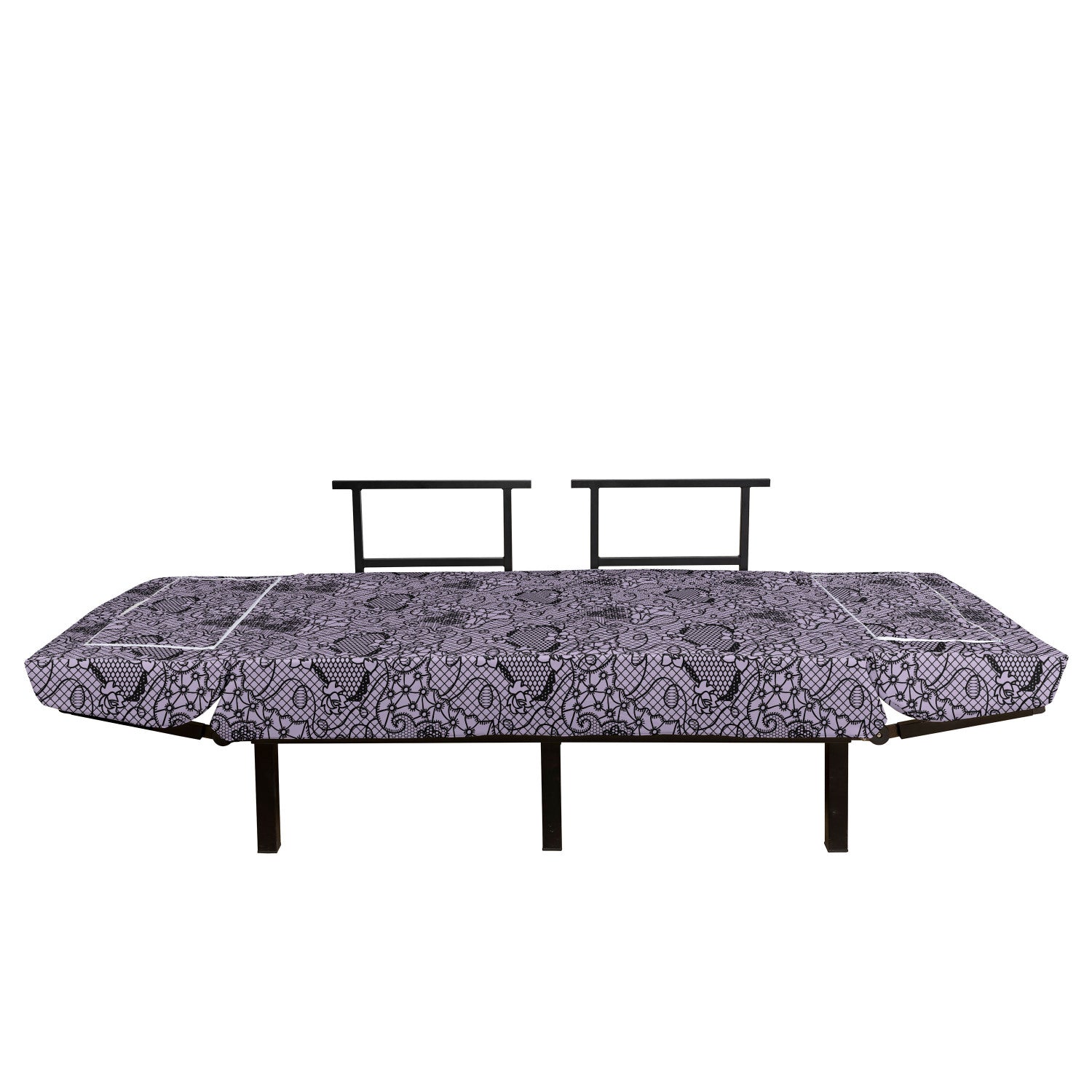 Lilac Black Upholstered Futon Couch with Metal Frame R10232