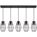 5 Light Island Black Finish with Clear Glass L424829