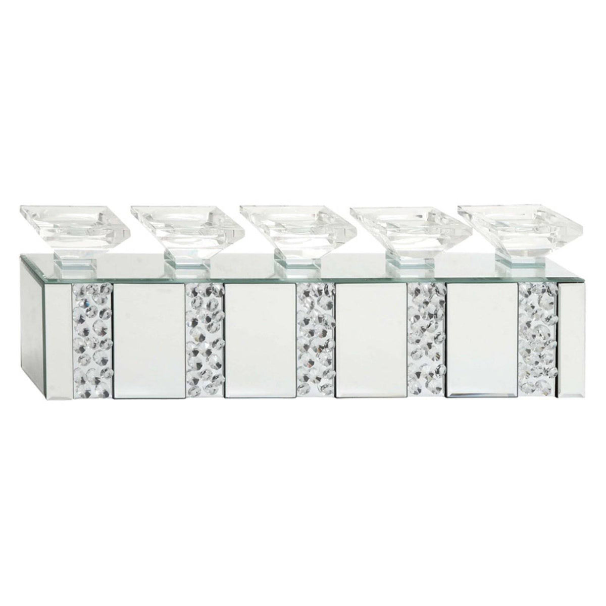 Glass Wood Candle Holder O15383