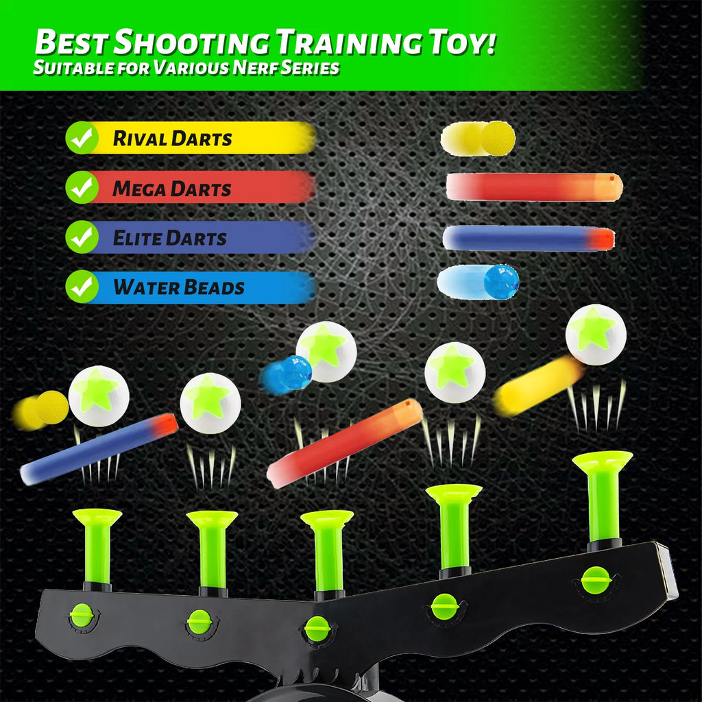 Glow in The Dark Floating Ball Target Practice Toys for Kids with 10 Soft Foam Balls 3 Darts H244139