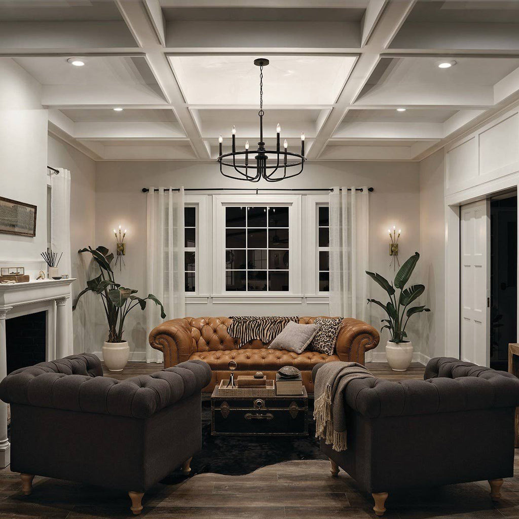 6-Light Brushed Nickel Chandelier M924