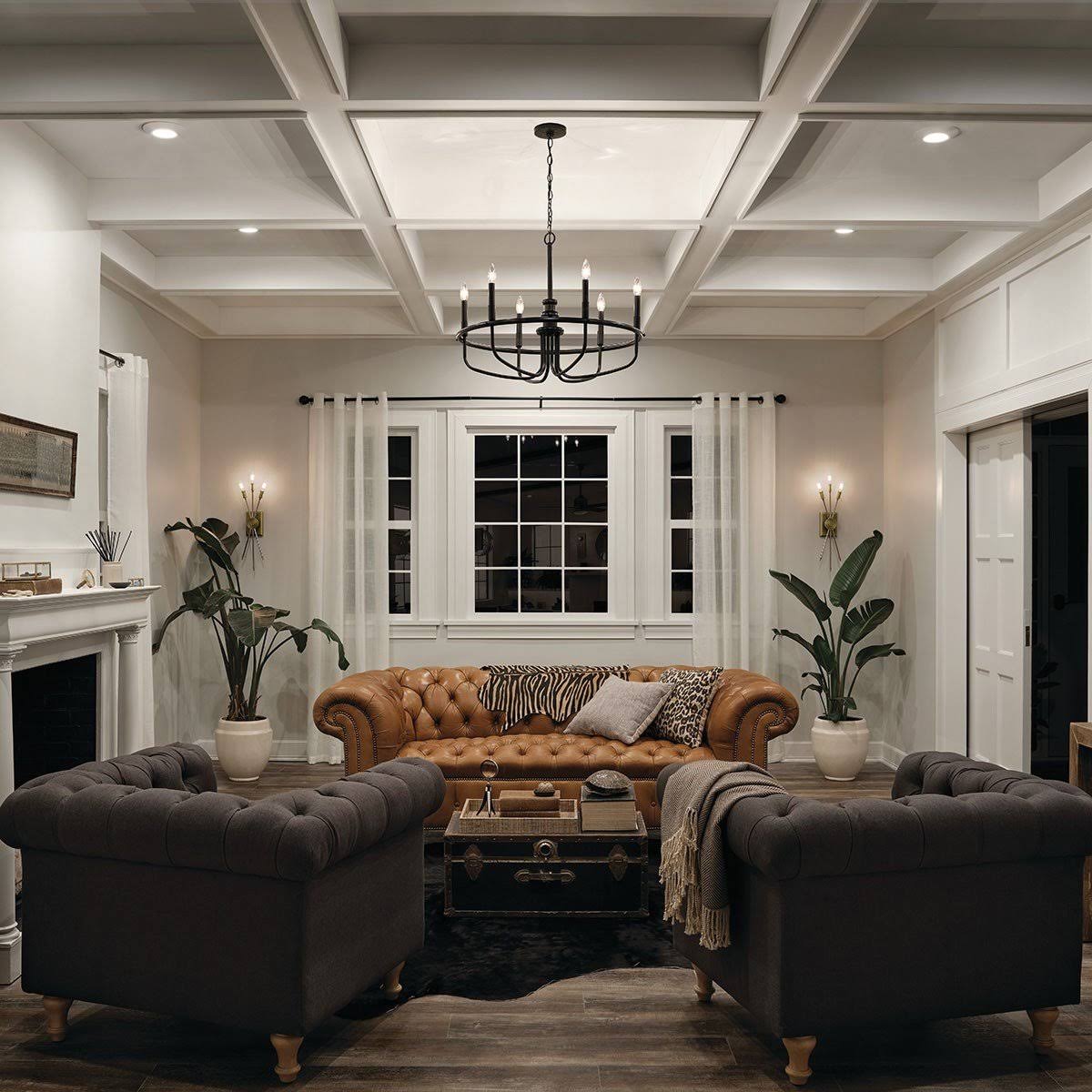 6-Light Brushed Nickel Chandelier M924