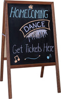 Easel (White Dry Erase Black Chalkboard) Stained Hardwood Sidewalk Easel, 42" H X 24" W E438794