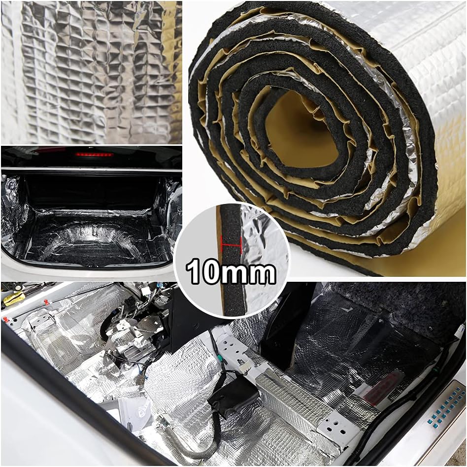Aluminum Foil Cotton Car Heat Sound Insulation Mat 79x39 Inches Pack of 2 D667791