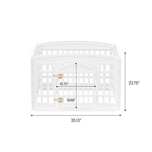 Black 4-Panel 24" Dog Playpen with Door N75803