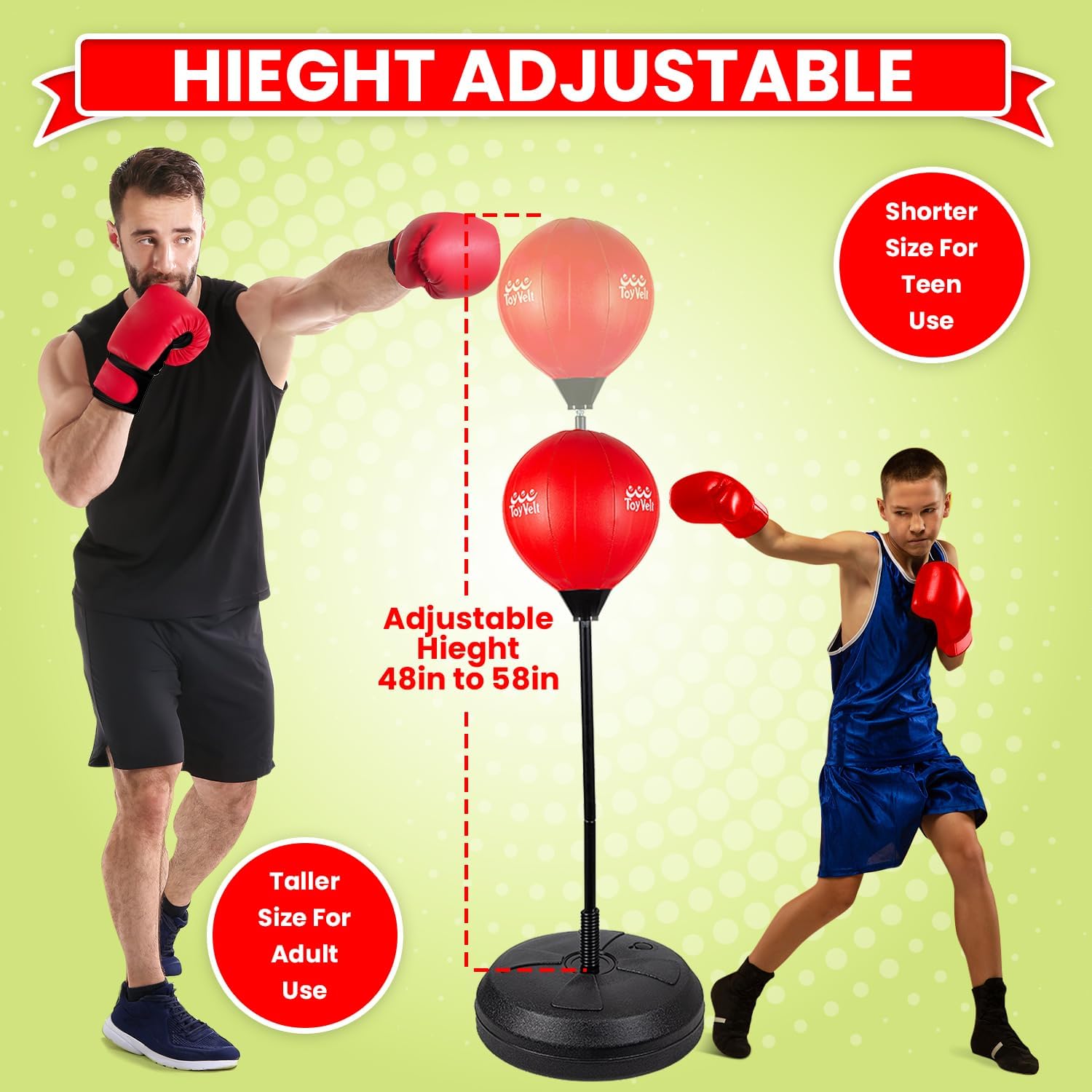 Adjustable Standing Punching Bag with Boxing Gloves X50047