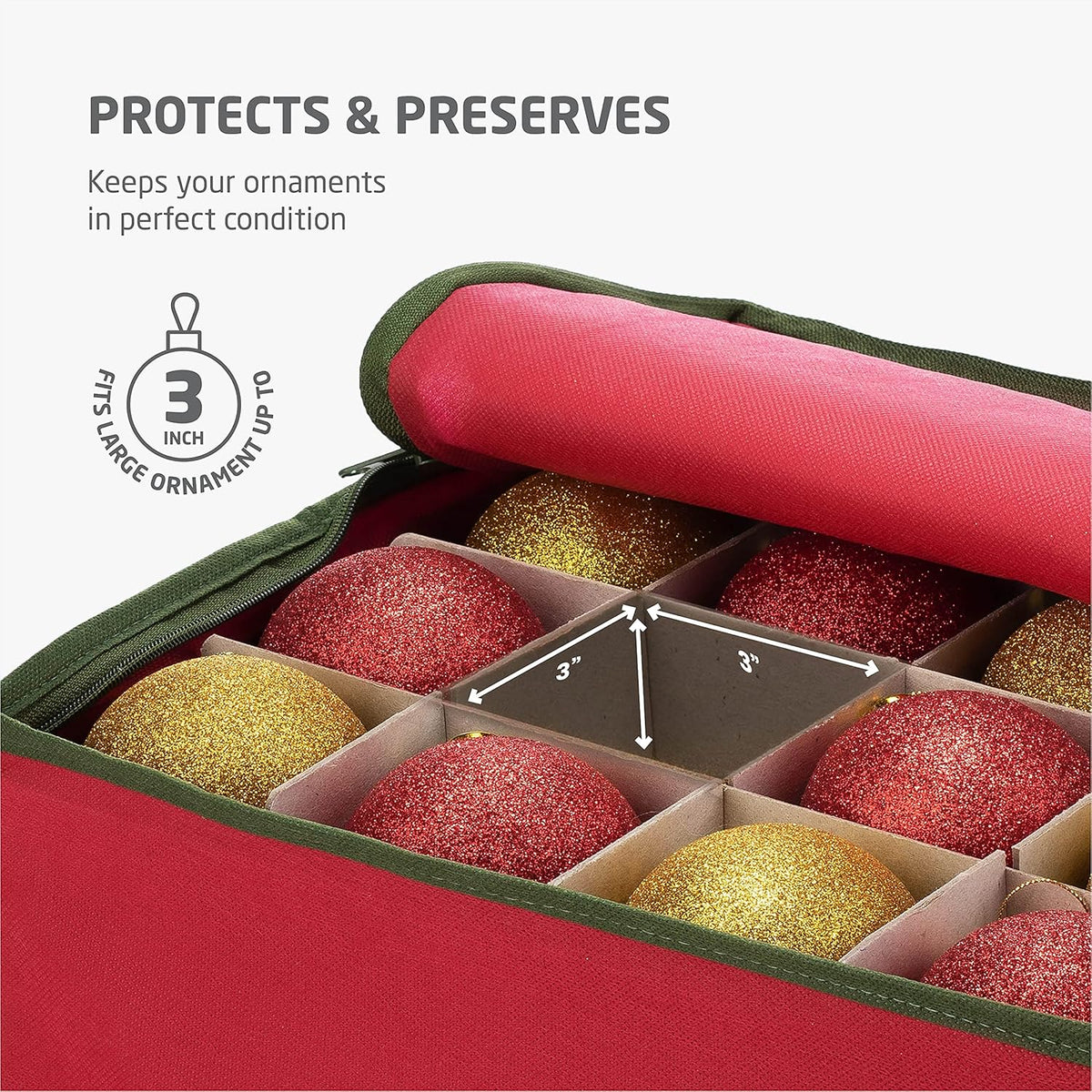 Christmas Ornament Storage Box with Dividers F290027