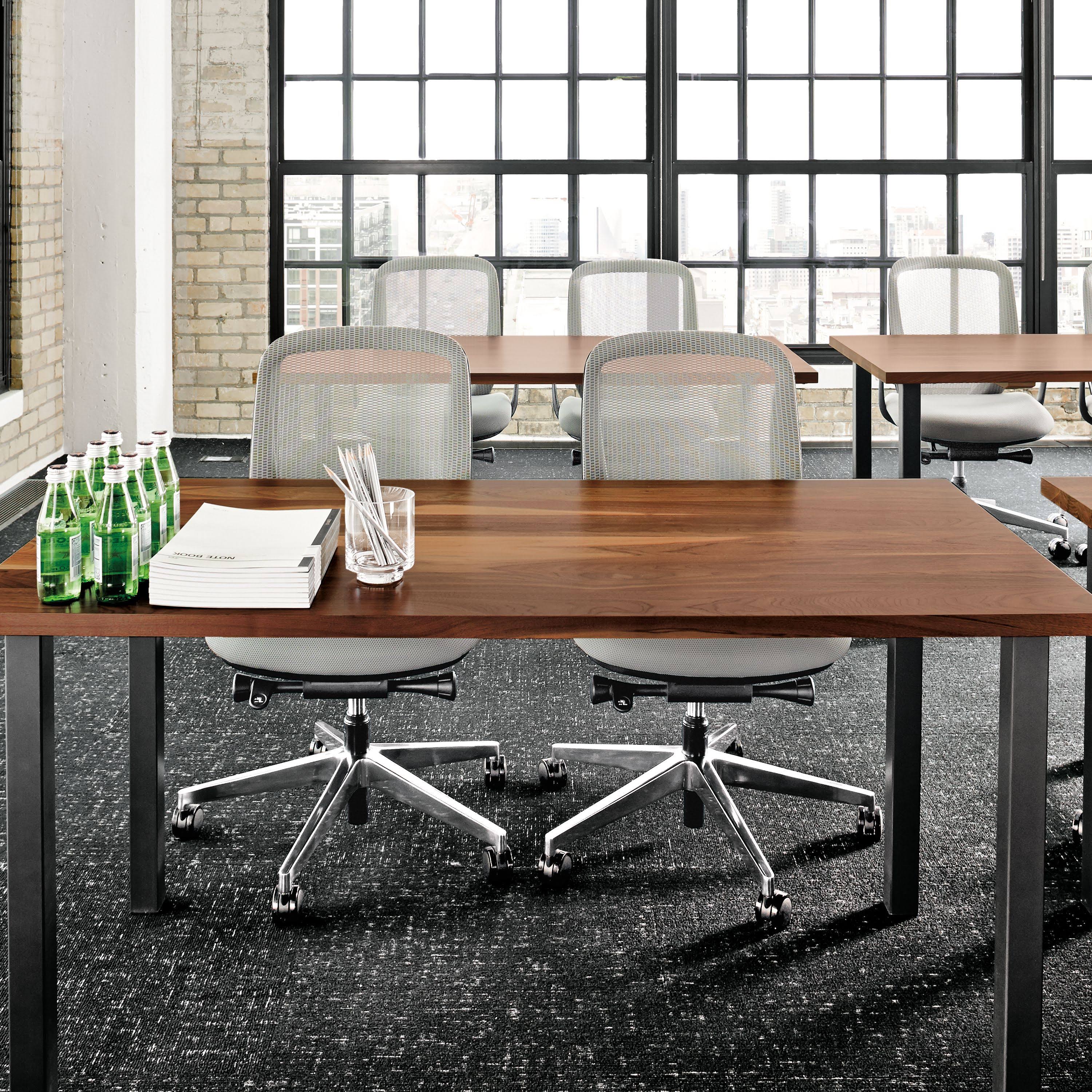 Cherry Top Table with Natural Steel Base J7754