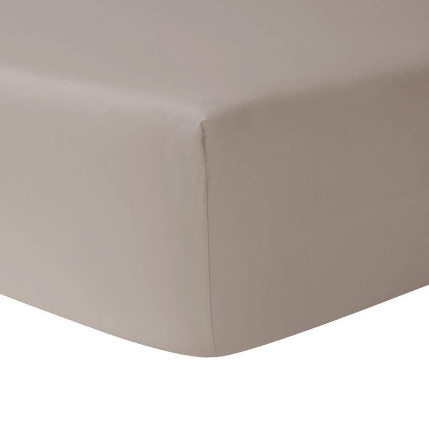 Fitted Sheet, taupe-grey, 180 x 200 cm P77613