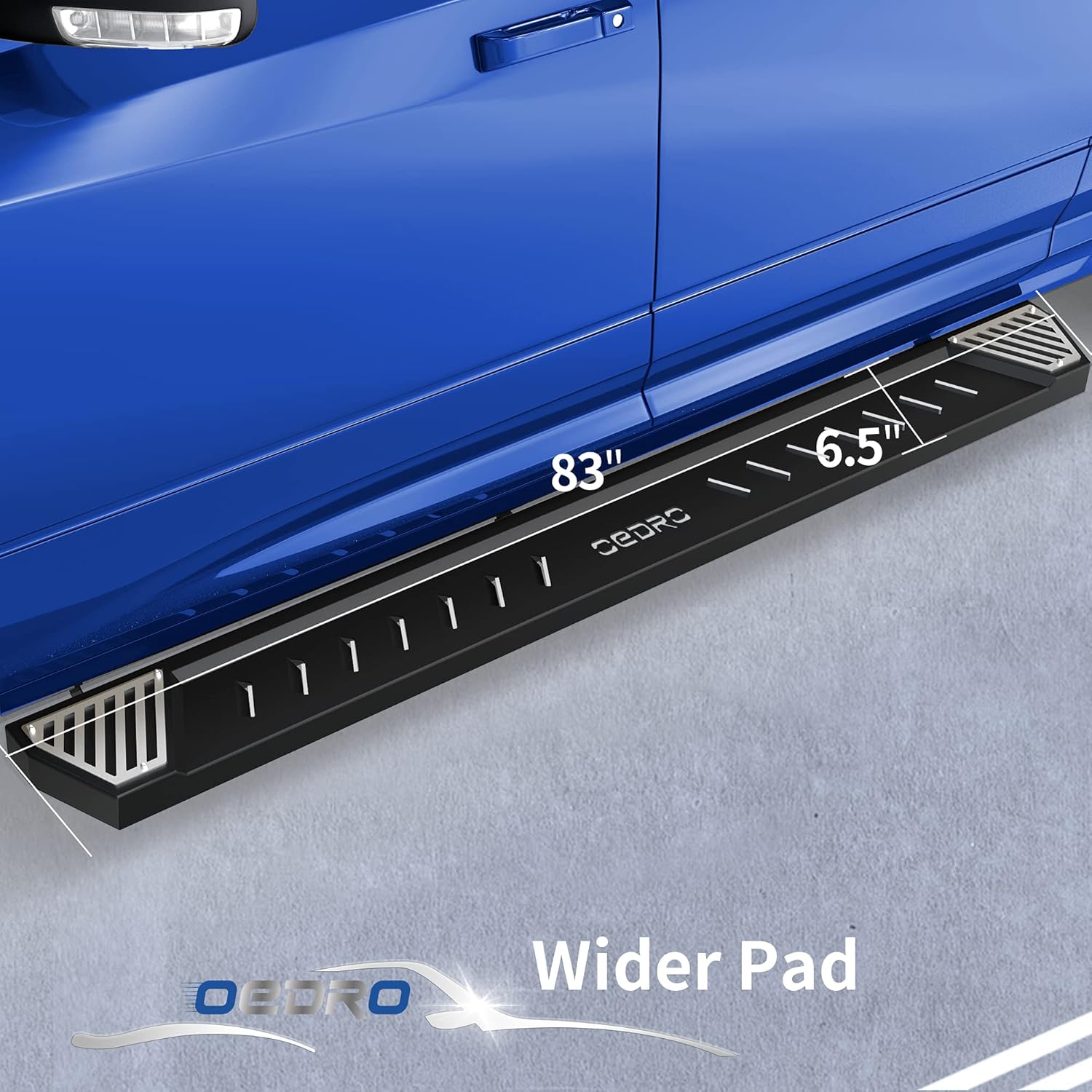 Textured Black Steel Running Boards Side Step Rails N489