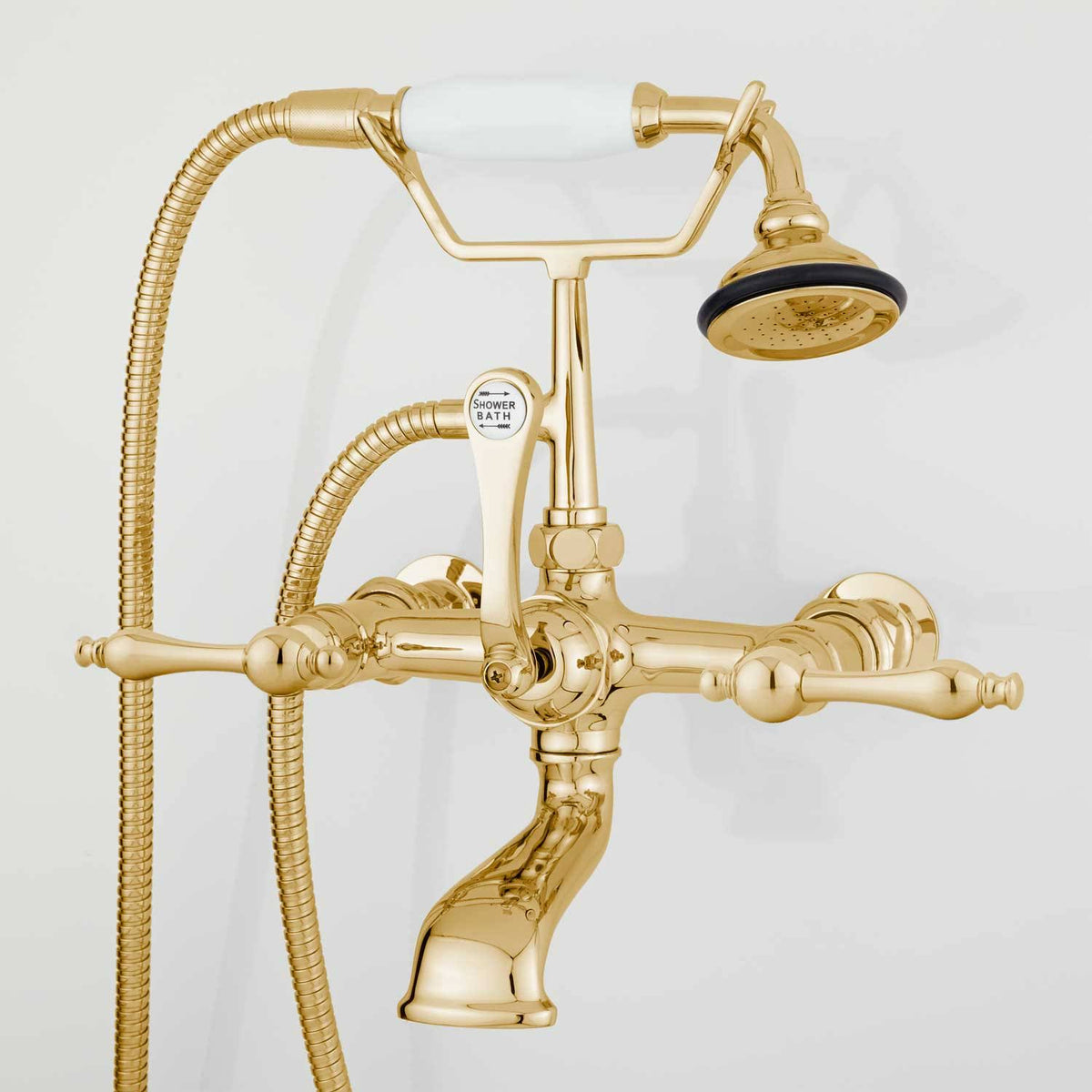 Brushed Nickel Wall-Mount Telephone Faucet and Hand Shower F835