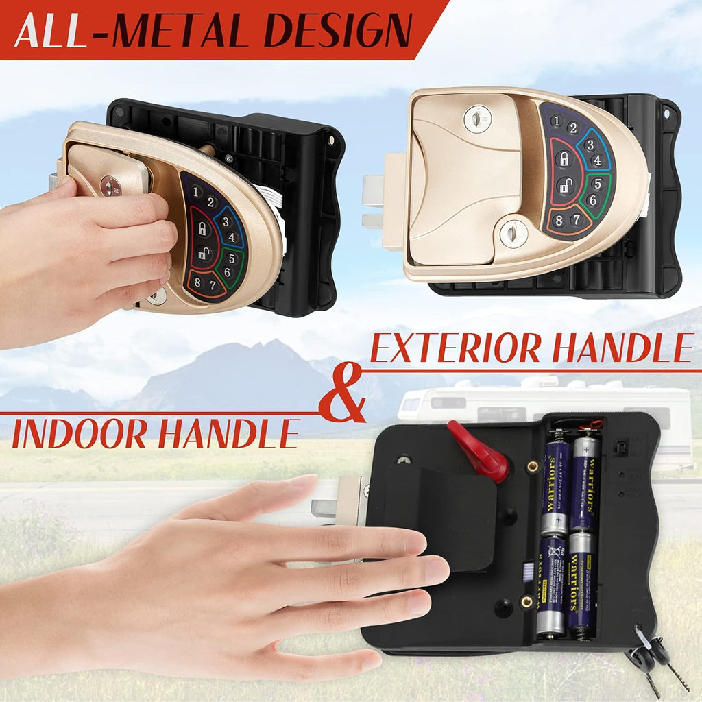 Keyless Entry RV Door Lock with Deadbolt and Two Wireless Remote Controllers Z922