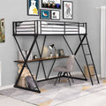 Twin Loft Bed with Desk, Ladder, and Guardrails Q137062