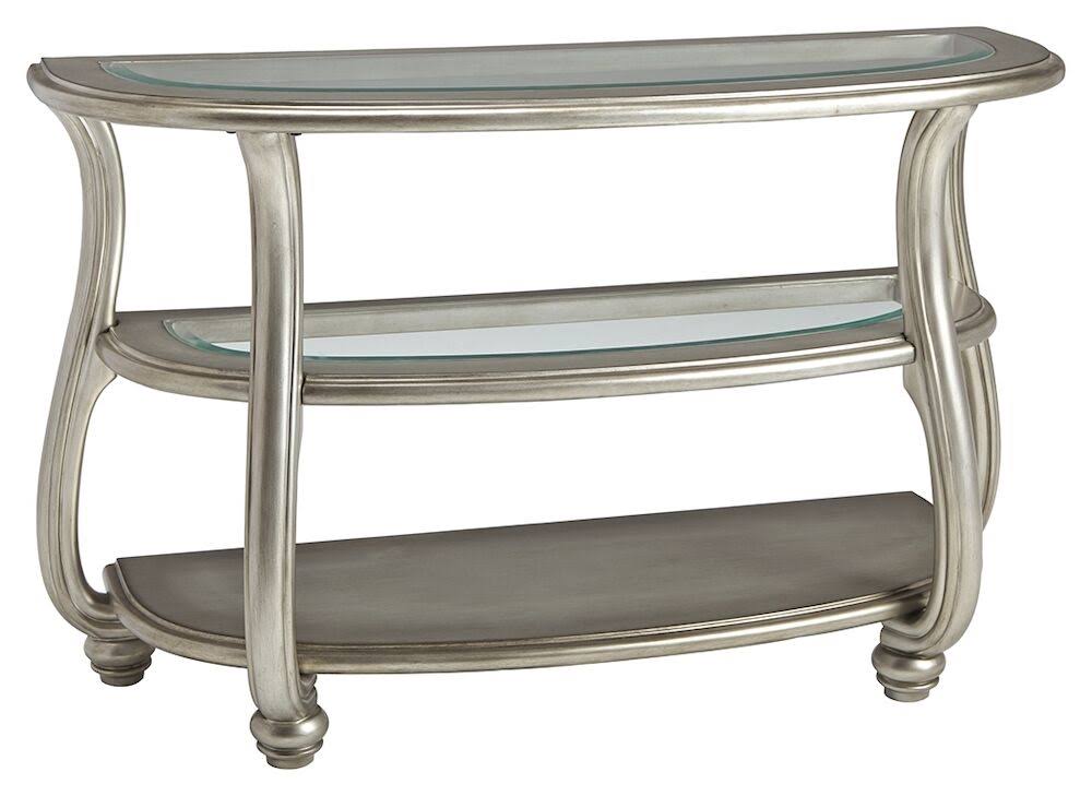 Silver Glass Accent Console Table R63244