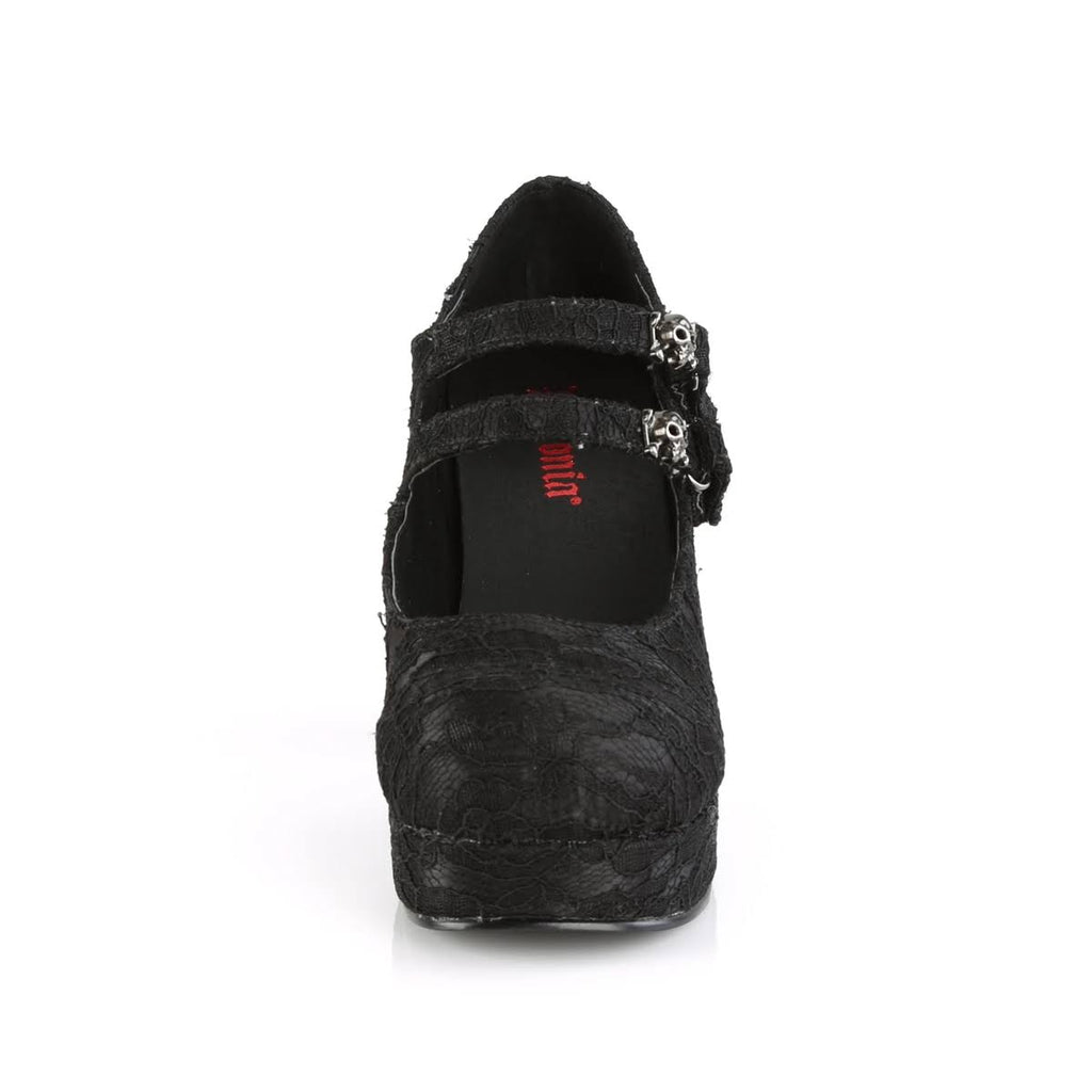 Black Satin-Lace Gothika-09 Shoes M3265