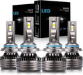 9005 High Beam + H11 Low Beam LED Headlight Bulbs, 6000K Cool White, Pack of 4 E248