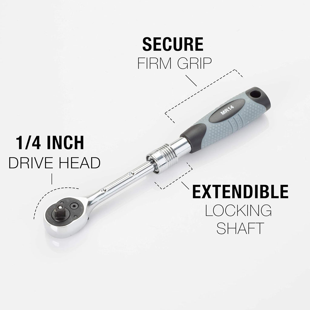 3/4" Drive Extendable Ratchet with Reinforced Steel Telescoping Locking Shaft M1334