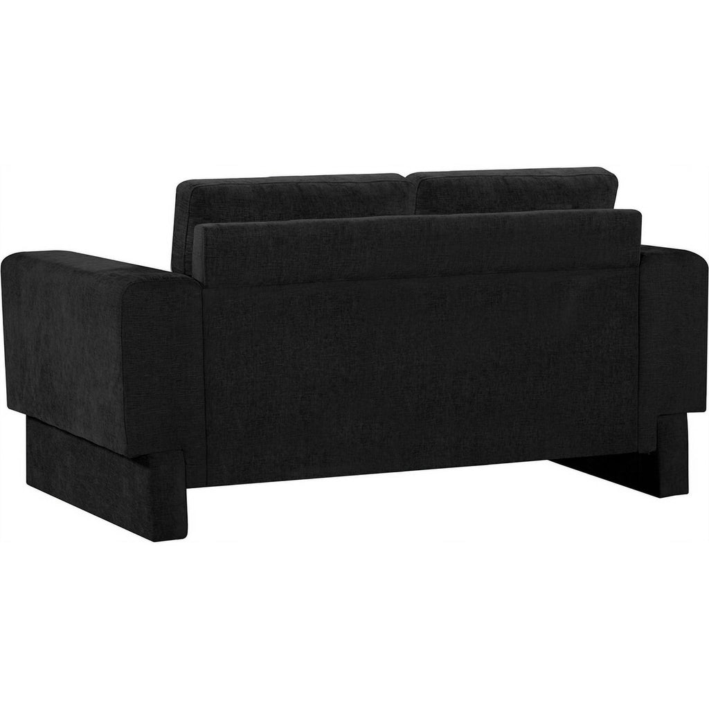 Black Chenille Fabric Loveseat M73806