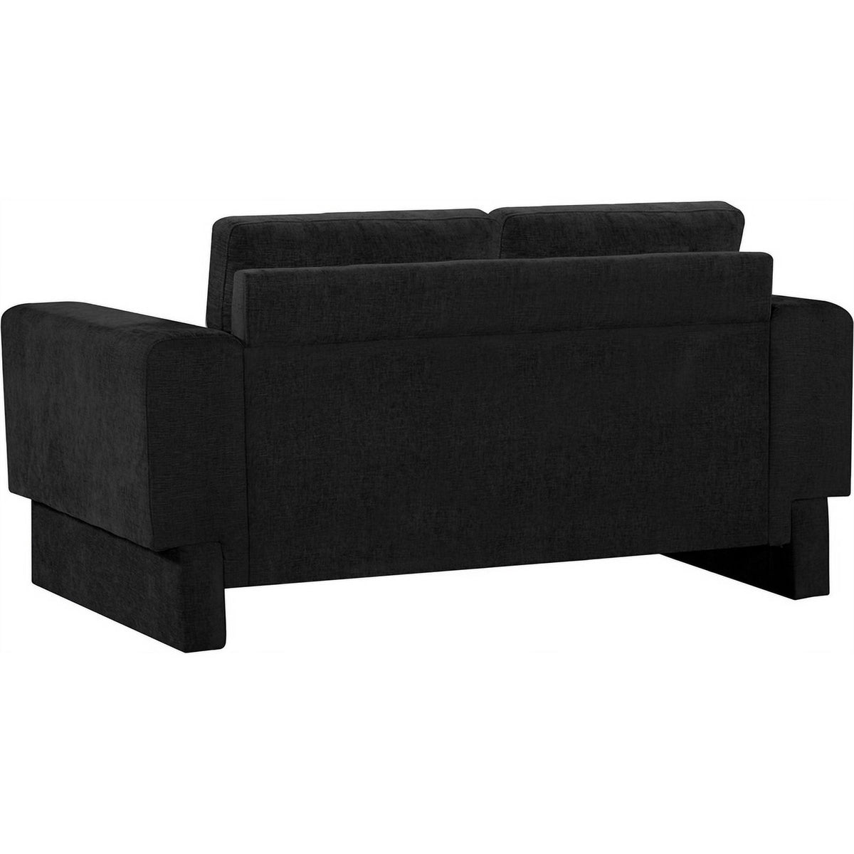 Black Chenille Fabric Loveseat M73806