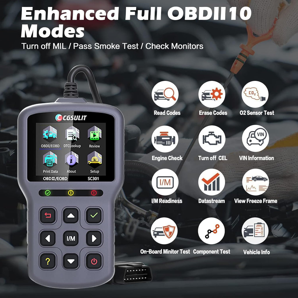 OBD2 Scanner Code Reader with Reset Full OBDII Functions Diagnostic Scan Tool Grey Pack of 2 V306
