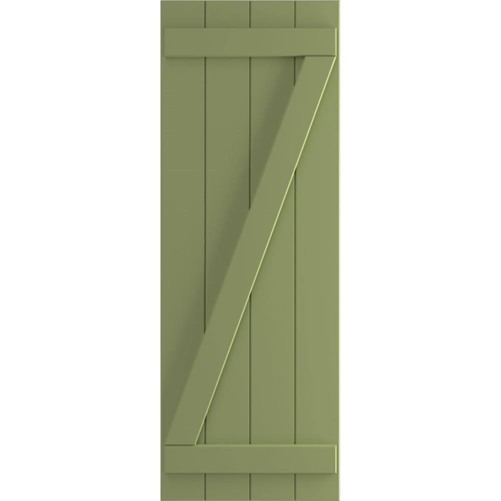 Moss Green PVC Board-n-Batten Shutters V961878
