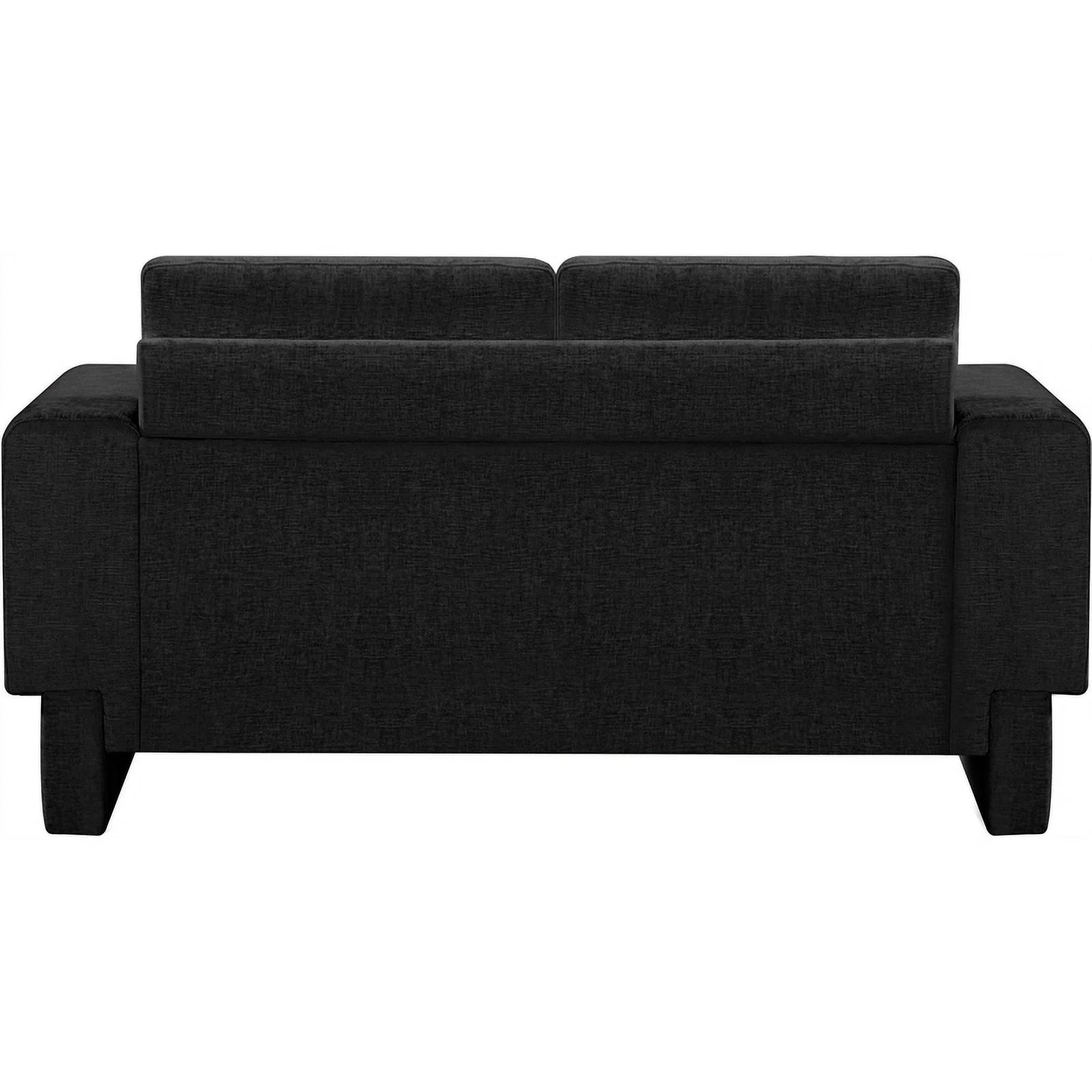 Black Chenille Fabric Loveseat M73806