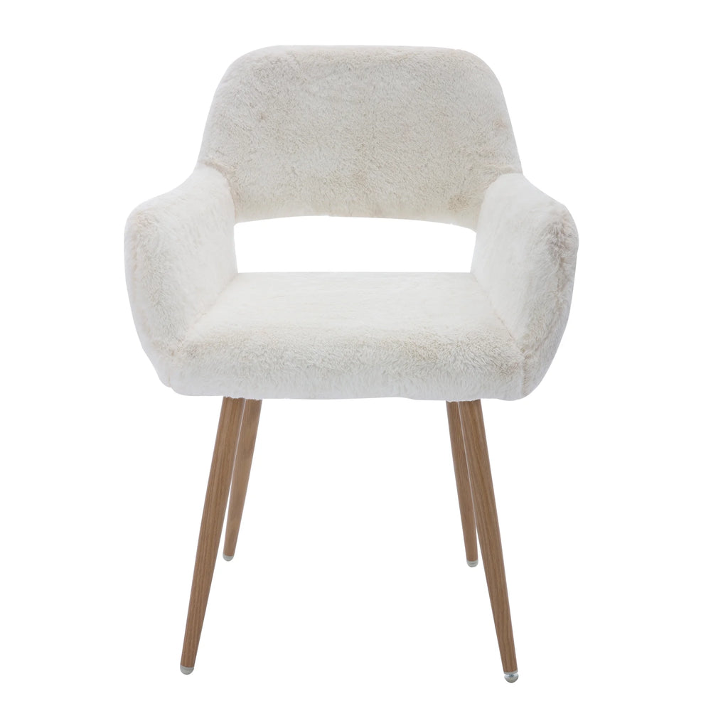 Faux Fur Dining Chairs with Solid Steel Leg Q791