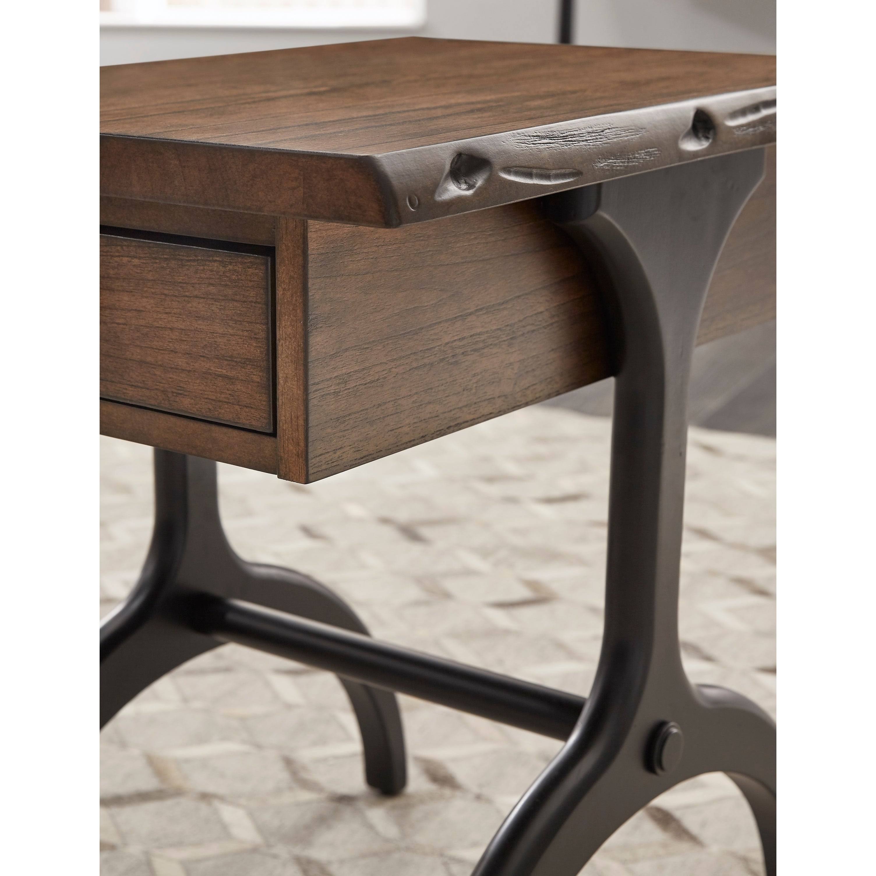 Brown/Black Live-Edge Sofa/Media Console Table I404586