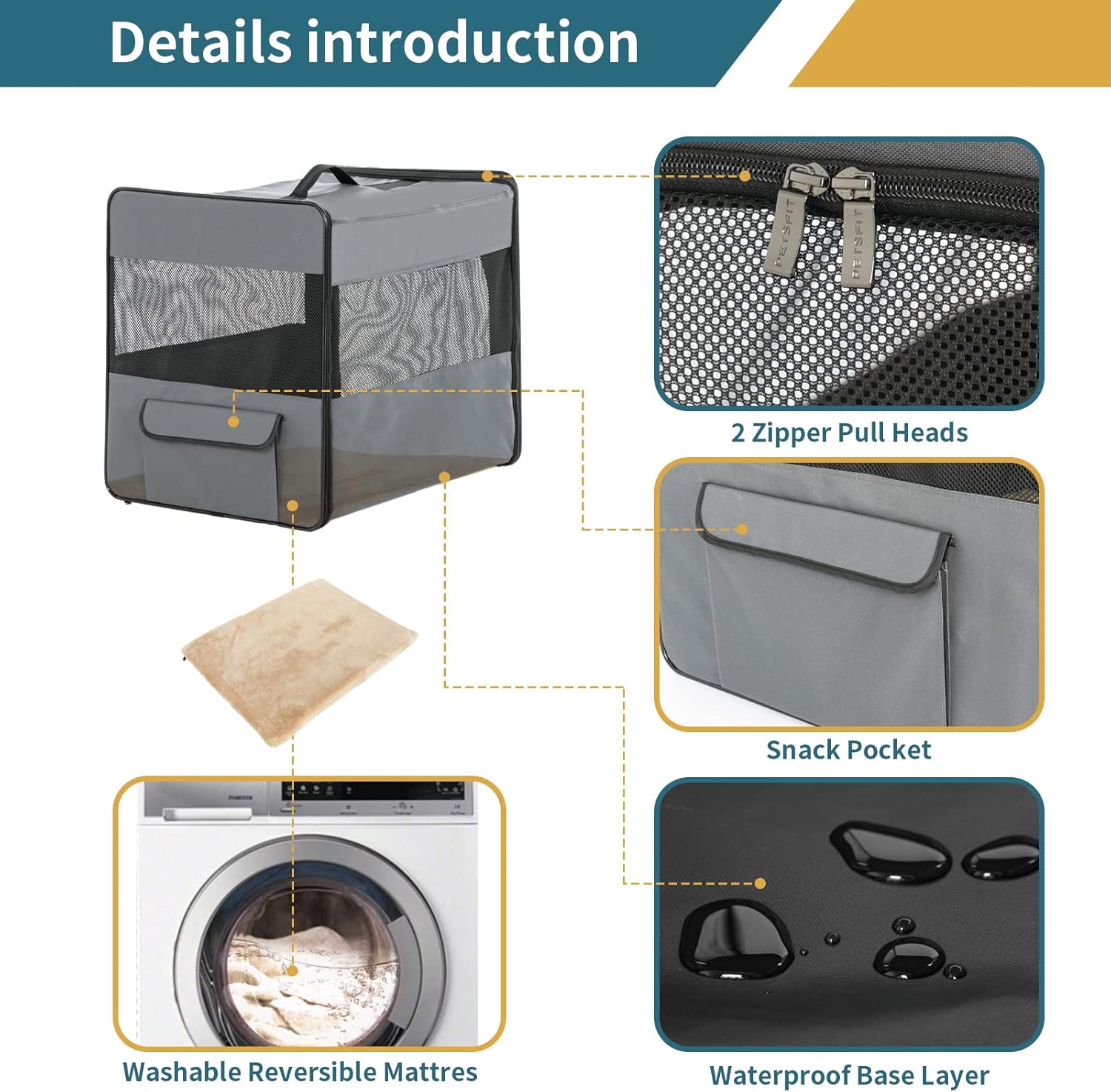 Collapsible Medium Dog Travel Crate Pack of 2 T25395