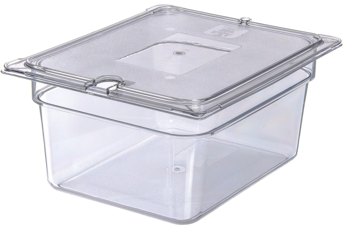 Polycarbonate Half-Size Food Pan, 7.7 qt, Clear, Case of 6 Z96932