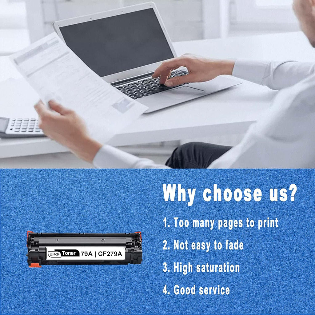 2-Pack Black Toner Cartridge for HP CF279A Printer D79029
