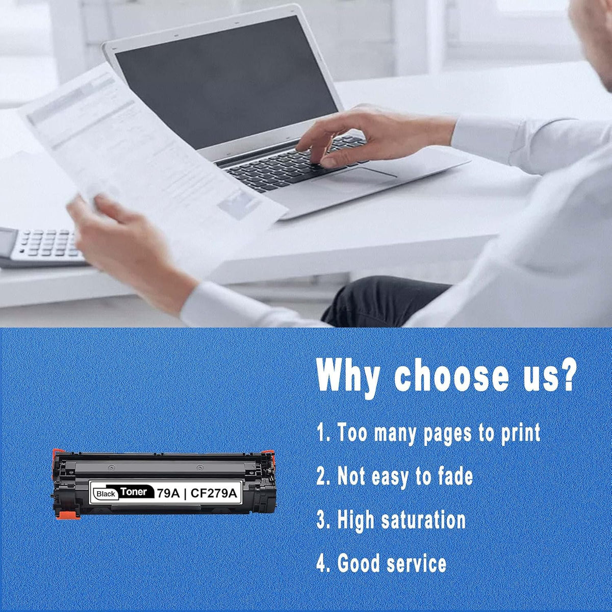 2-Pack Black Toner Cartridge for HP CF279A Printer D79029