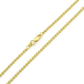 14K Yellow Gold 2mm Ball Bead Moon Cut Chain Necklace E62433