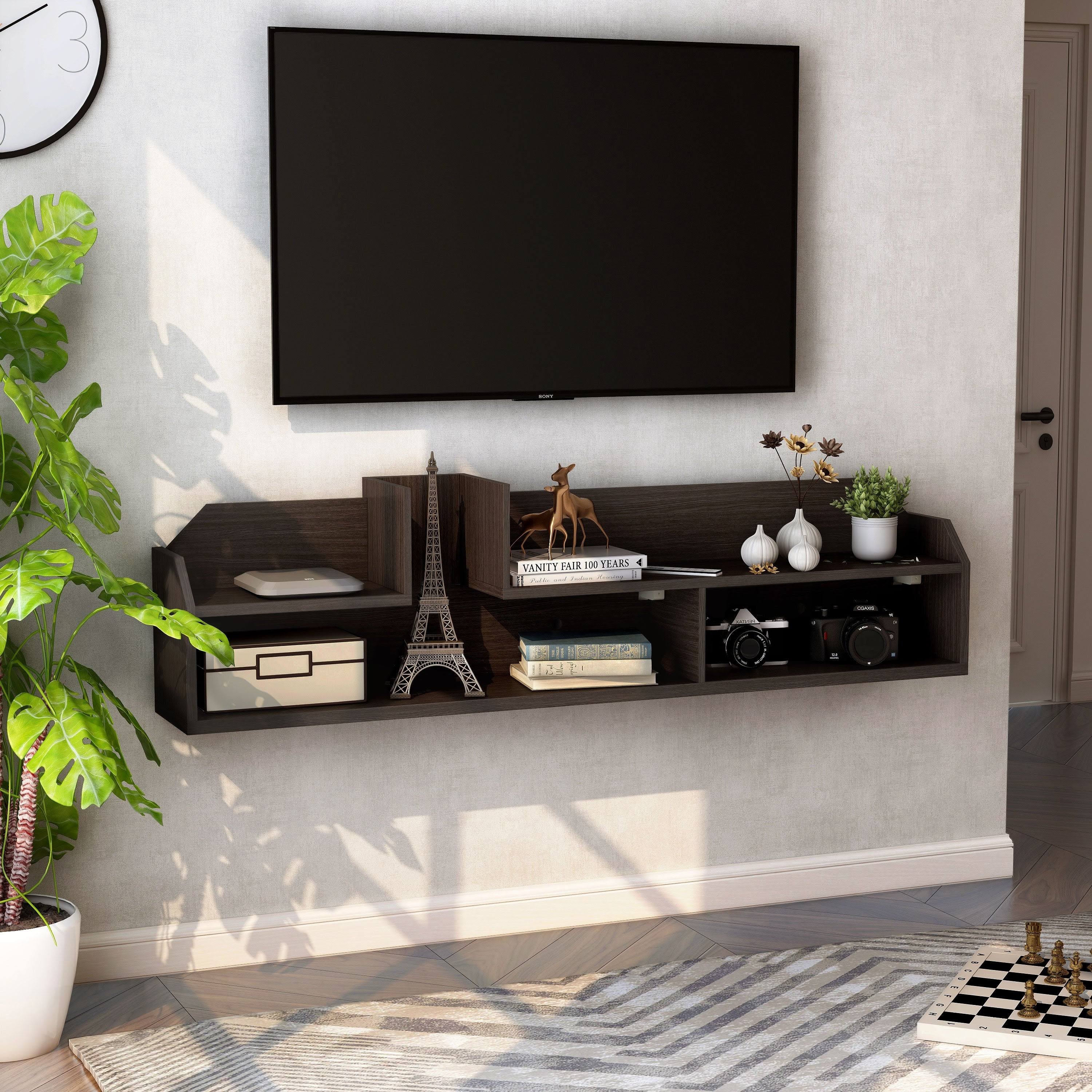 Walnut Wall-Mounted Media Console Z92603