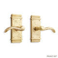 Satin Brass Privacy Interior Door Set with Lever Handle Y38110