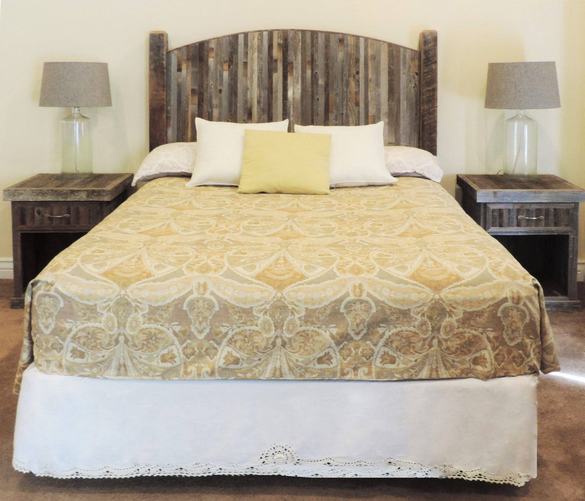 Farmhouse Style Arched Full Bed Barn Wood Headboard X50668