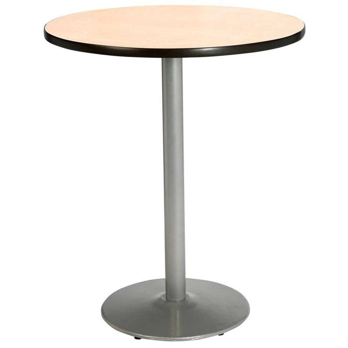 Natural 42in Breakroom Table with Round Silver Base T51698