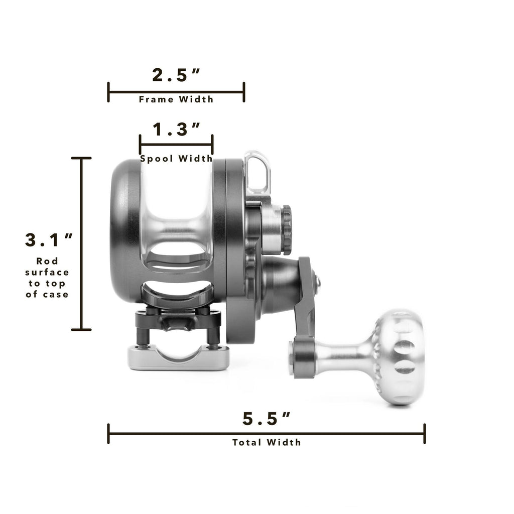 Smoke Silver Lever Drag Narrow Reel I2513