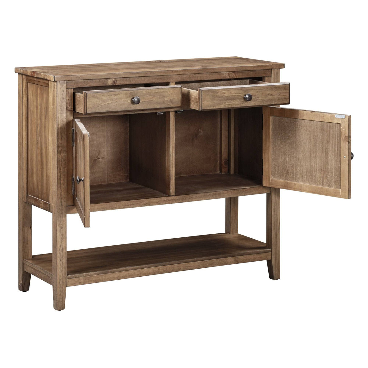 Brown Console Table with 2 Drawers and 2 Cabinets P180