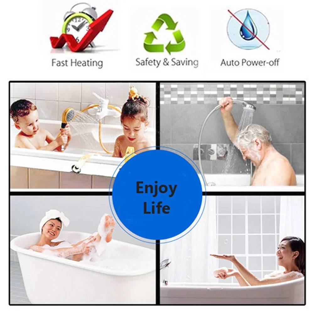 8L 6500W Instant Electric Tankless Hot Water Heater with Shower Kit O6510