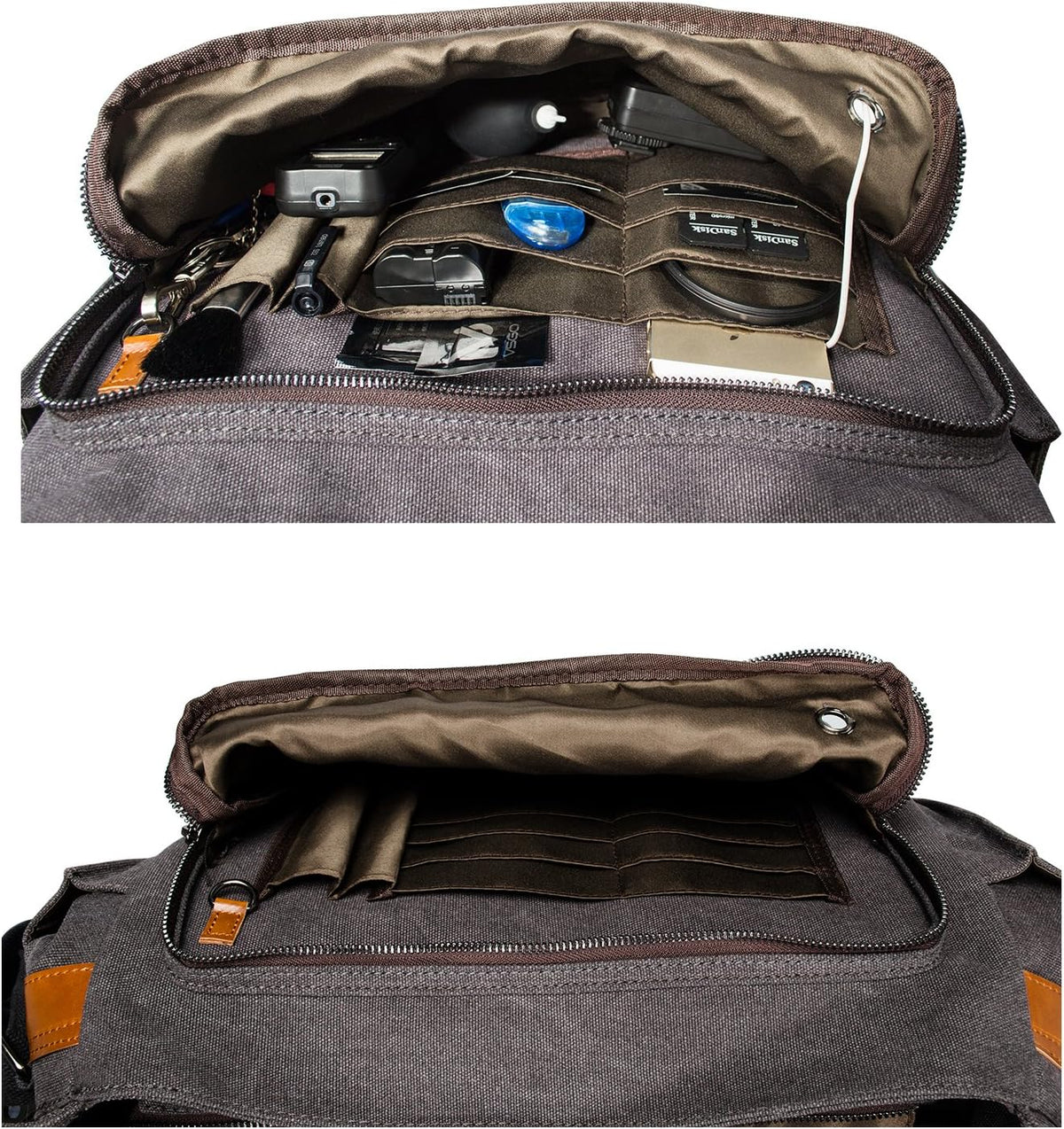Canvas Messenger Bag with Camera Insert Sleeve L857064