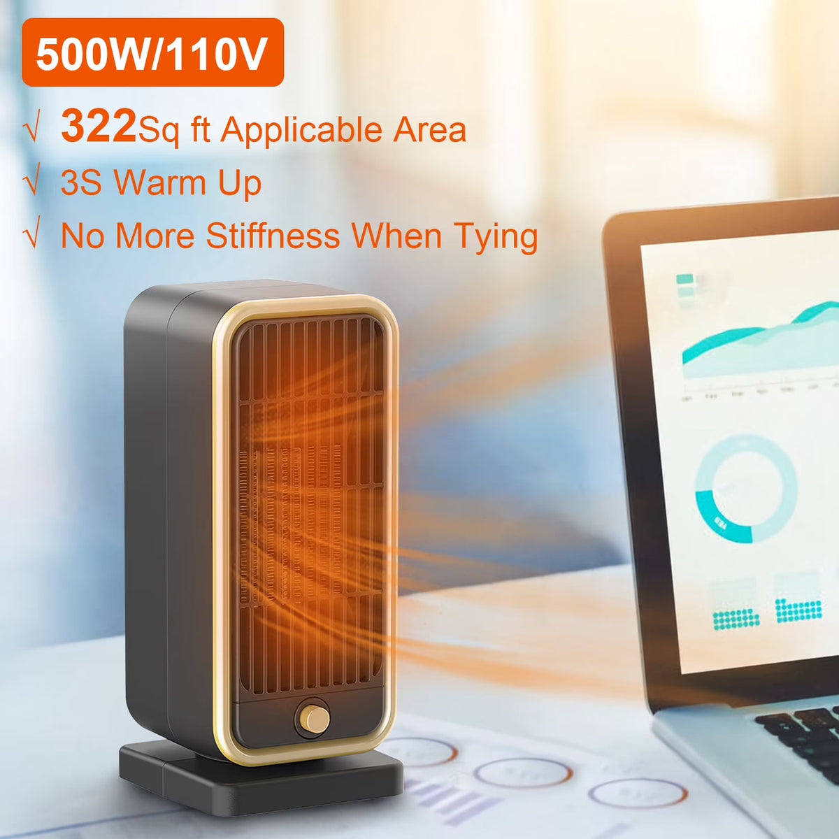 Portable 500W PTC Ceramic Space Heater G898